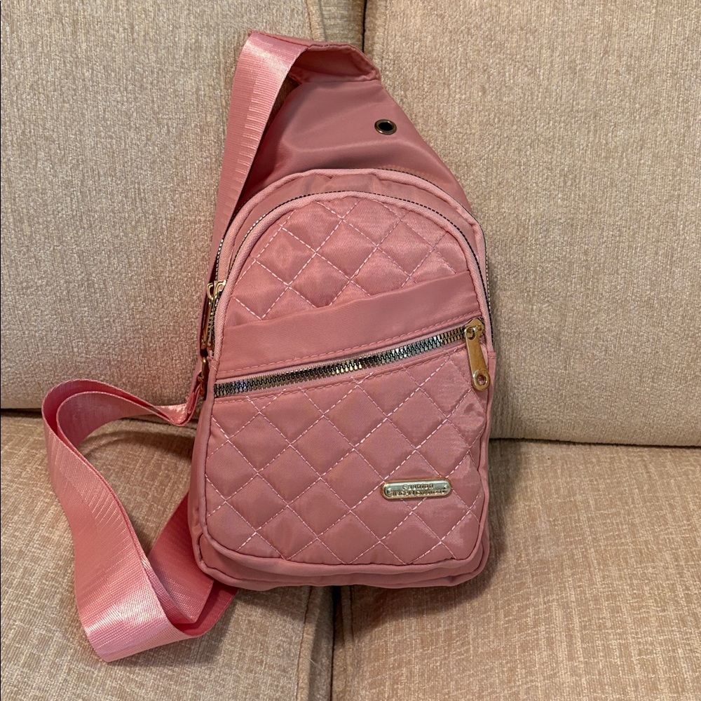 Elegant Quilted Pink Backpack